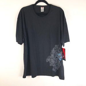 TYR Mens Surf Hibiscus T Shirt Geometric Cotton Black XXL